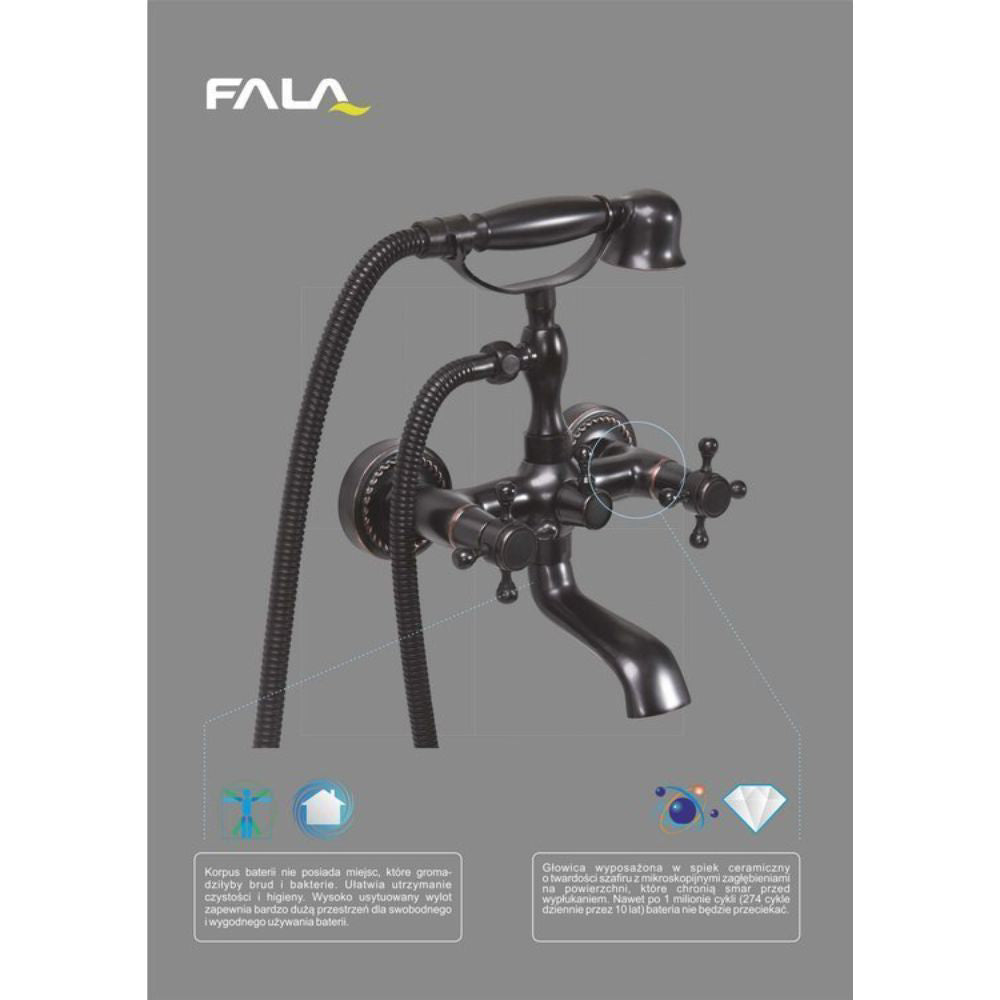 Смесител за баня FALA RETRO, черен