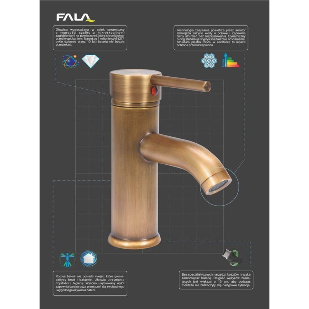Смесител за мивка FALA RETRO BRONZE 2