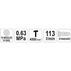 Пневматичен иглен чук YATO YT 09910, 19 игли, 6.3 bar
