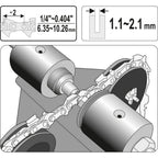 Уред за занитване на вериги YATO, 1.1 - 2.1 мм, 1/4" - 0.404"
