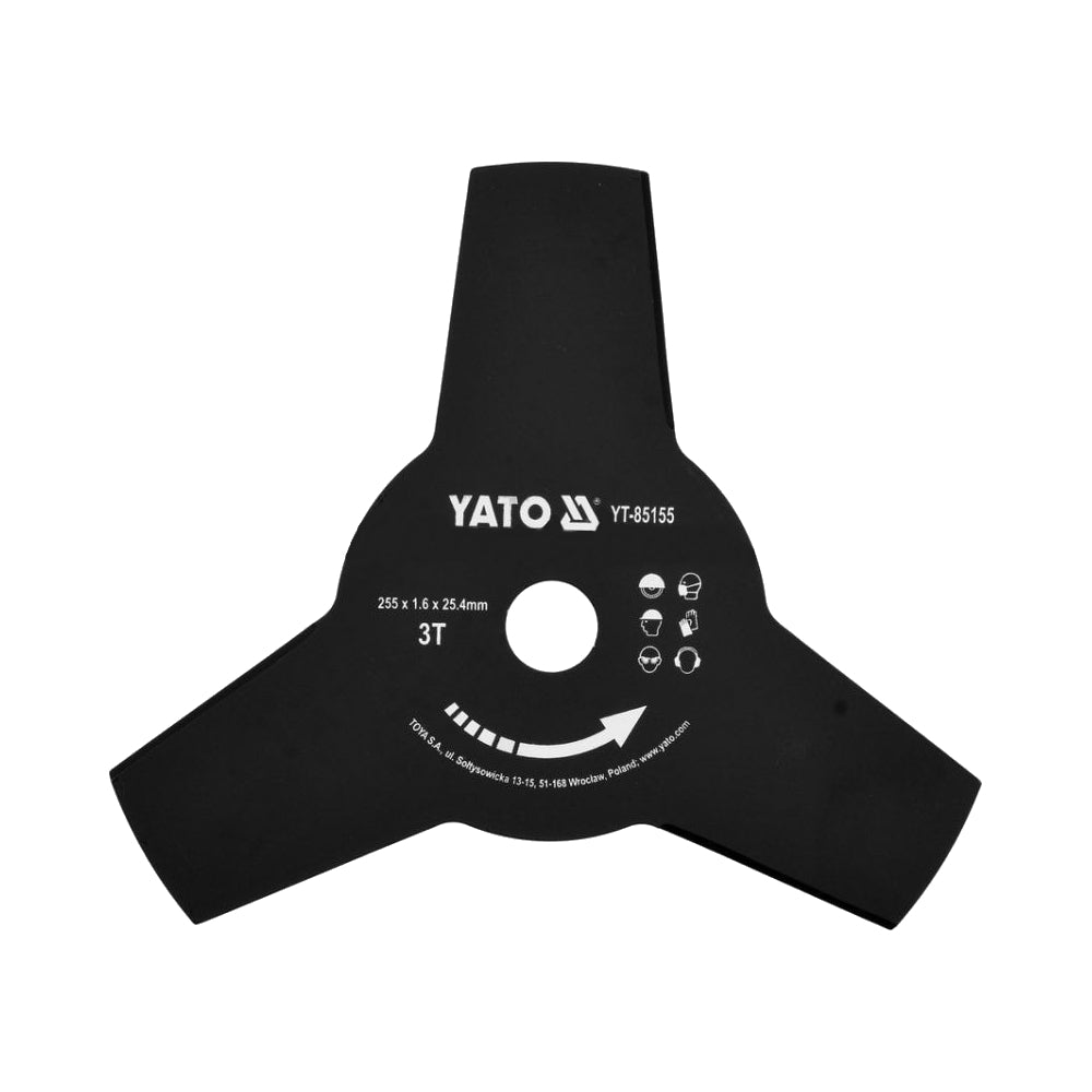 Тризъб нож за моторна коса YATO, Ф 255 х 1.6 х 25.4 мм