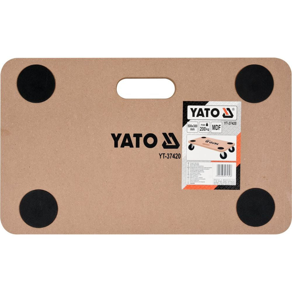 Транспортна платформа YATO, MDF, 4 колела, 500 х 300 мм, 200 кг