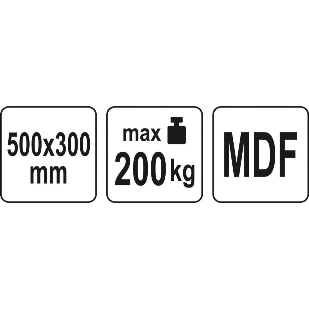 Транспортна платформа YATO, MDF, 4 колела, 500 х 300 мм, 200 кг
