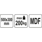 Транспортна платформа YATO, MDF, 4 колела, 500 х 300 мм, 200 кг