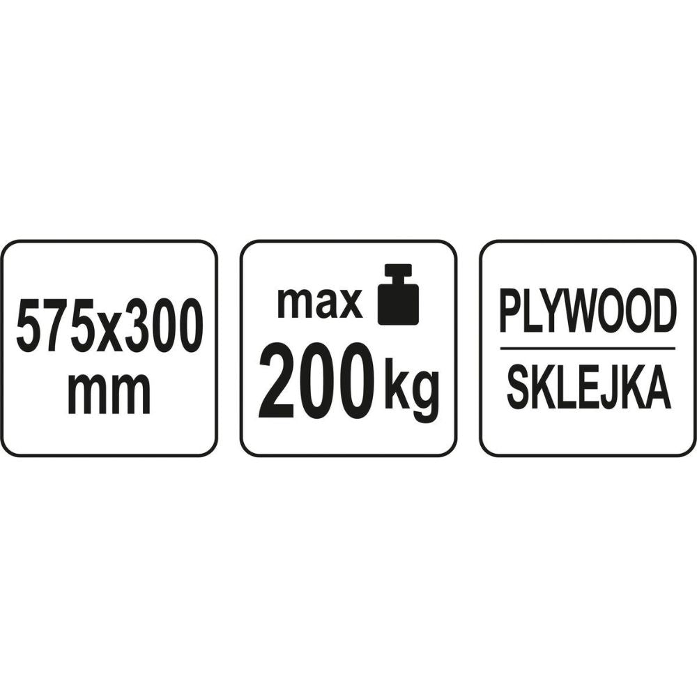 Транспортна платформа YATO, шперплат, 4 колела, 575 х 300 мм, 200 кг