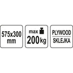 Транспортна платформа YATO, шперплат, 4 колела, 575 х 300 мм, 200 кг
