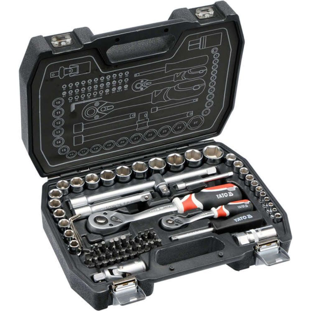 Комплект инструменти YATO, 1/4", 1/2", 72 части