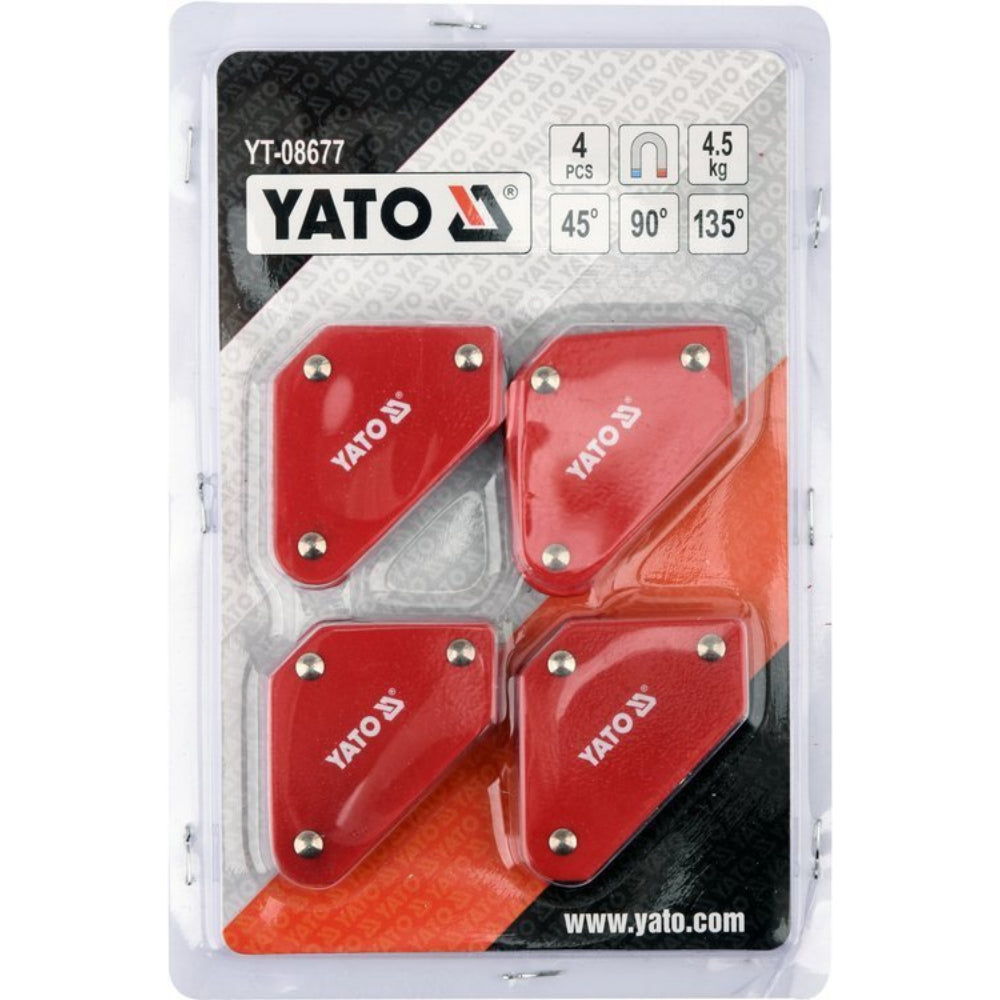Комплект магнитни ъгли за закрепване YATO, 4.5 кг, 4 броя