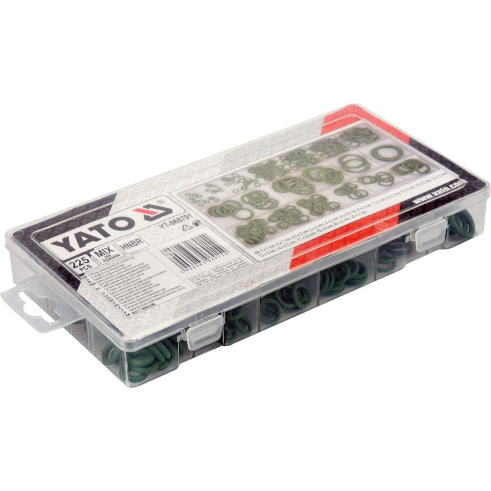Комплект О-пръстени HNBR, YATO, зелени, 225 броя