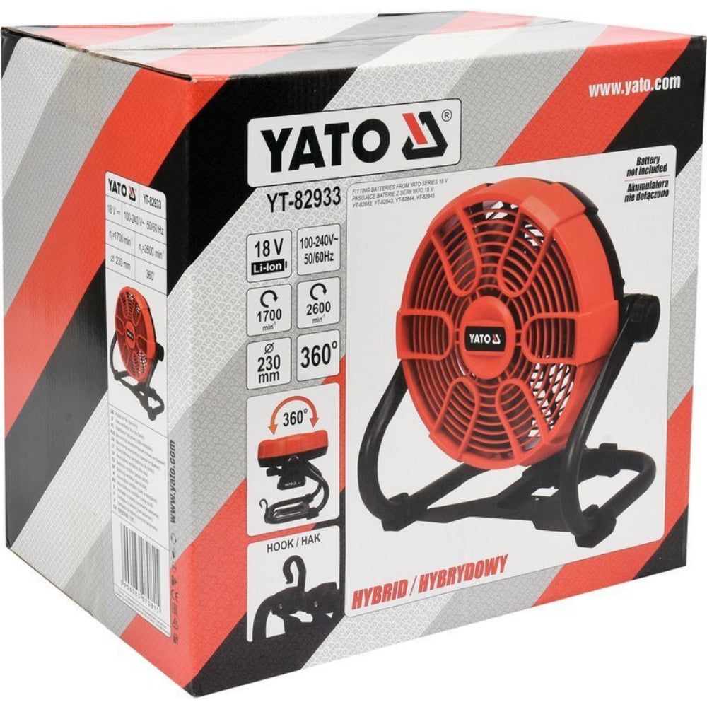 Индустриален вентилатор със стойка YATO, 18 V /220 V