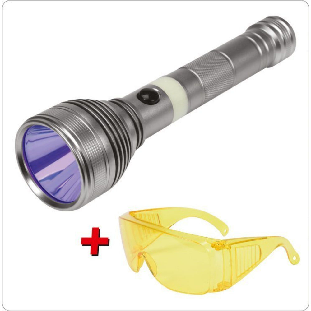 Комплект акумулаторен LED UV фенер YATO и очила, 3 W, 3.5 V, 1.5 Ah, USB