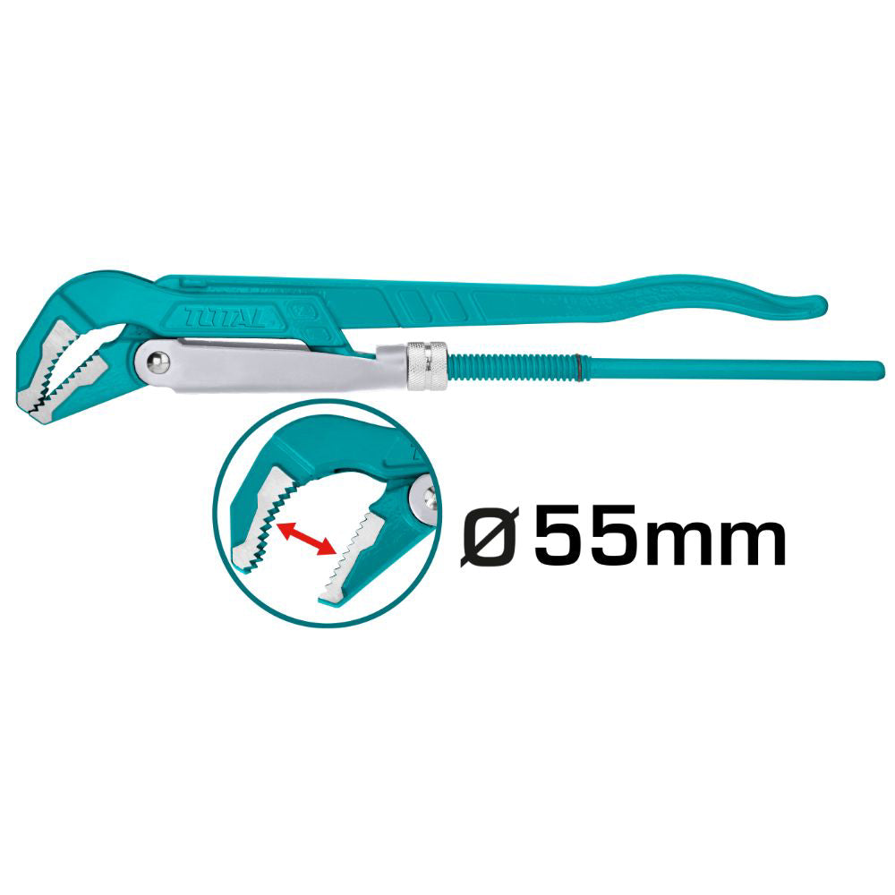 Ключ водопроводен двураменен TOTAL, Heavy Duty, 45°, 1 1/2"