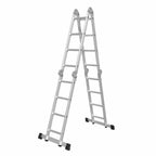 Сгъваема стълба + платформа + рафт, 4 х 4, 4.6 м, 150 кг, Al, EN 131