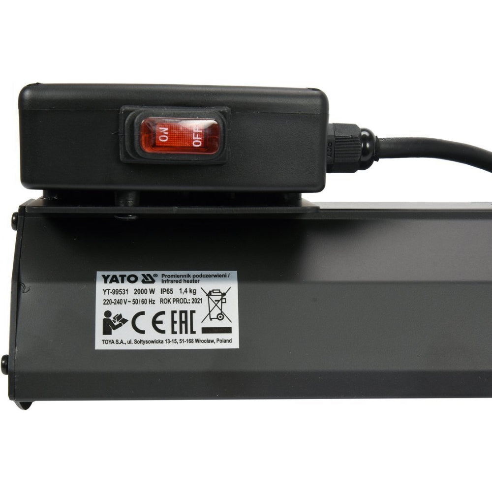 Халогенен инфрачервен отоплител YATO, IP65, 2000 W