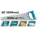 Трион ръчен с 2K дръжка TOTAL, 7 TPI, 550 мм
