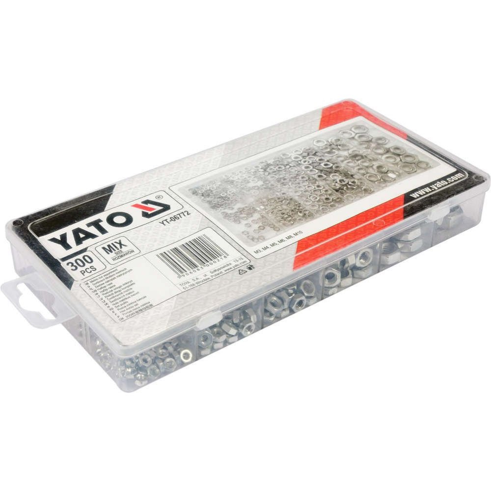 Комплект шестостенни гайки, метрична резба М3 - М10 YATO, 300 броя