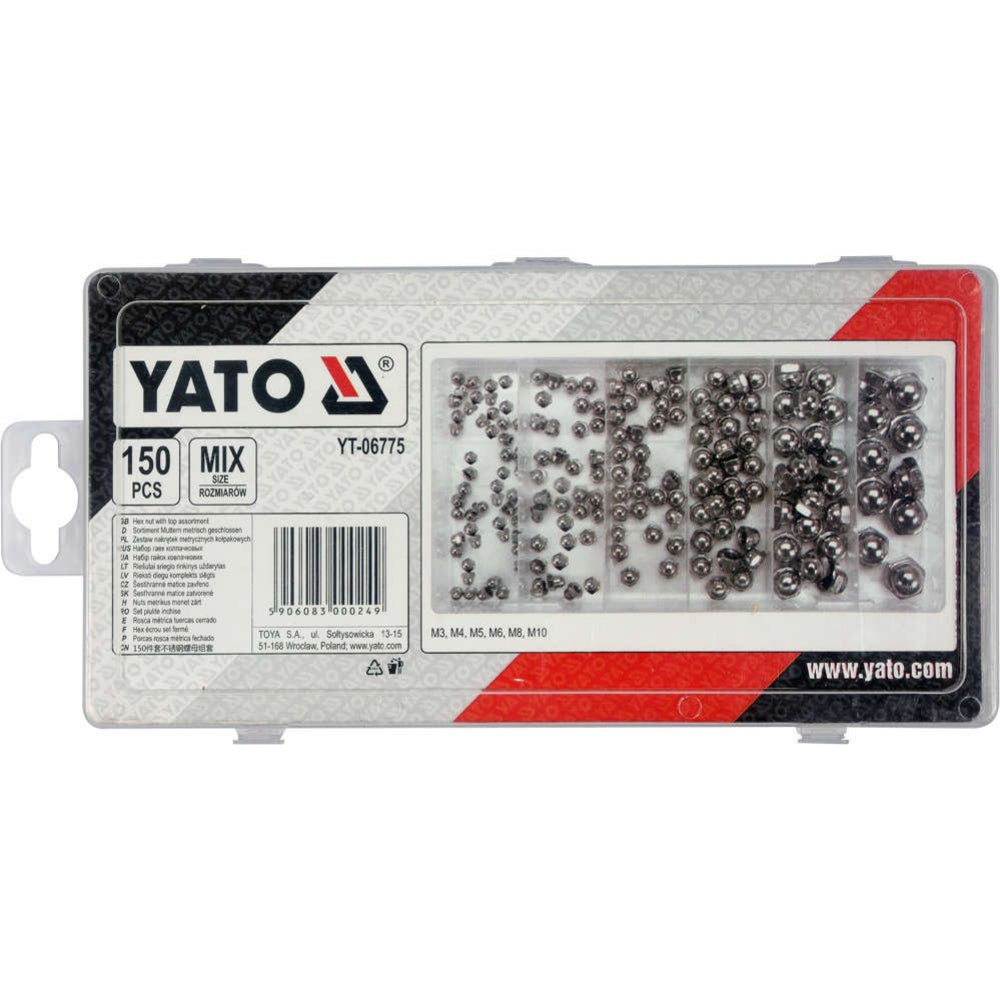 Комплект глухи гайки М3 - М10 YATO, 150 броя
