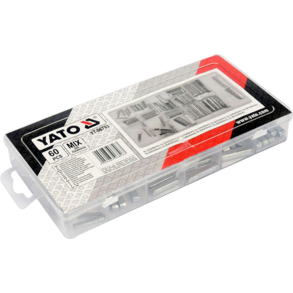 Комплект шпонки DIN 6885 YATO, 60 броя