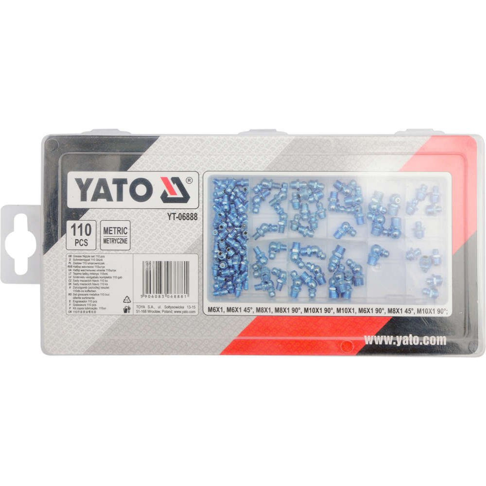 Комплект гресьорки YATO, М6 - М10, 110 броя