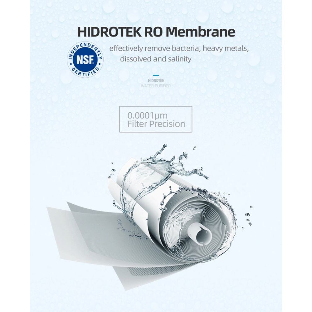 Система за филтриране на вода с обратна осмоза RO, HIDROTEK RO-50G-N03, 190 л/ден, синя
