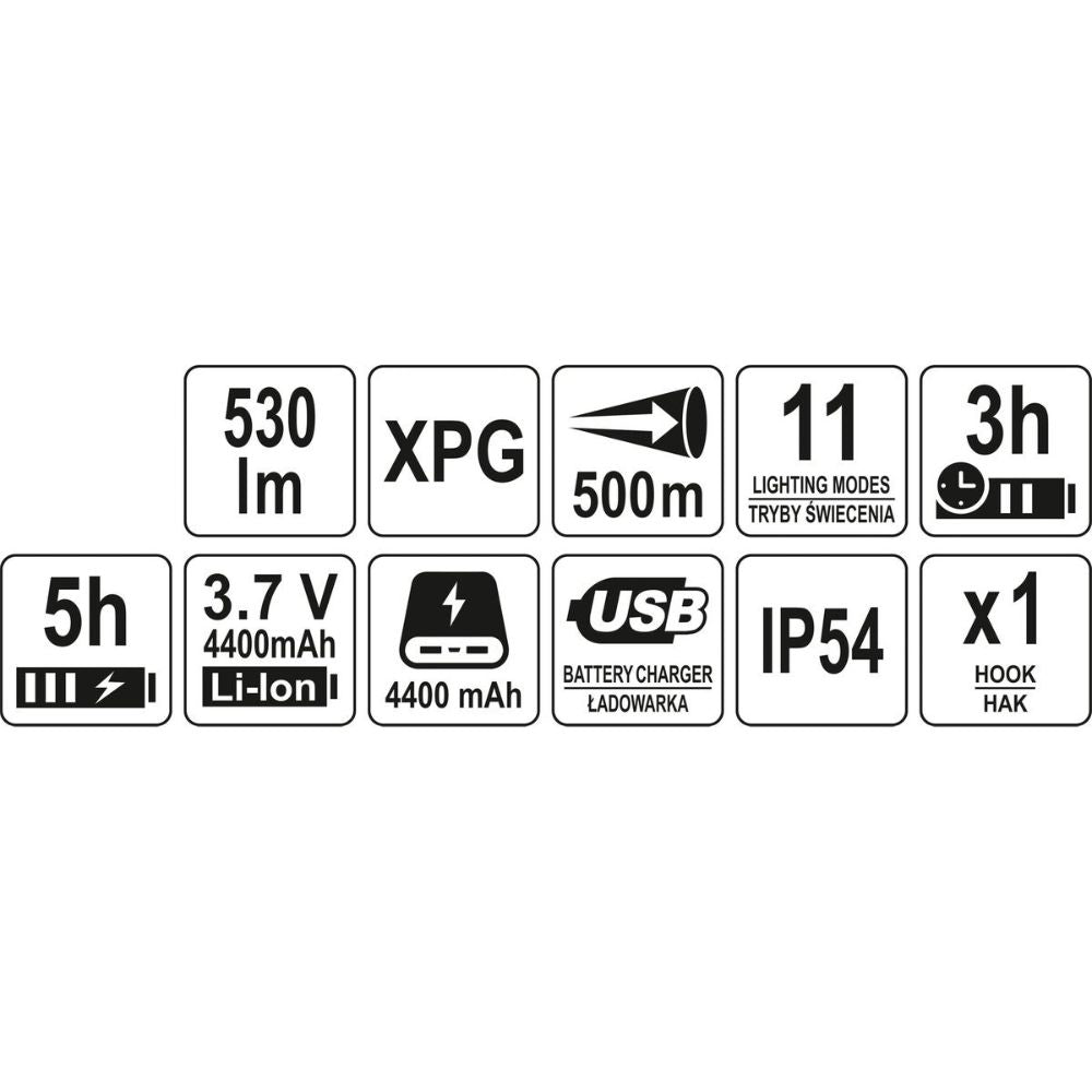 Mултифункционален прожектор YATO, CREE XPG LED, 530 lm