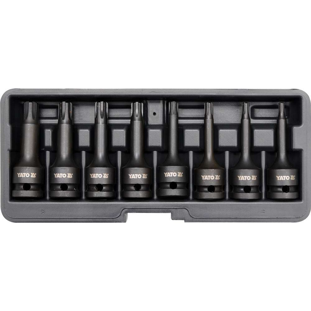 Комплект ударни вложки YATO, TORX Ribe, 1/2", 8 части