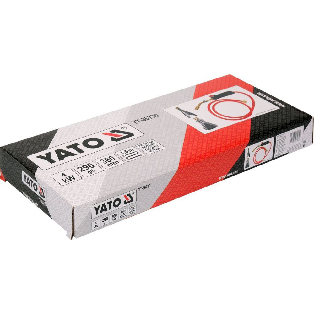 Газова горелка YATO, комплект 3 накрайника и маркуч 1.5 м EURO YT 36730