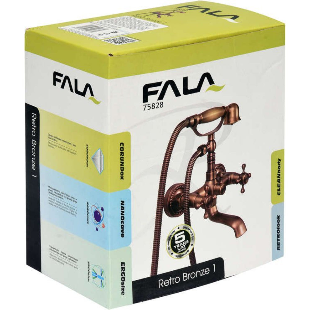 Смесител за баня с душ слушалка FALA RETRO BRONZE 1