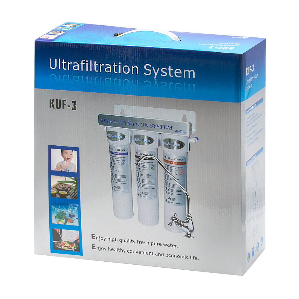 Филтрираща система за вода с 3 филтъра PP+UF+CTO, HIDROTEK KUF-3