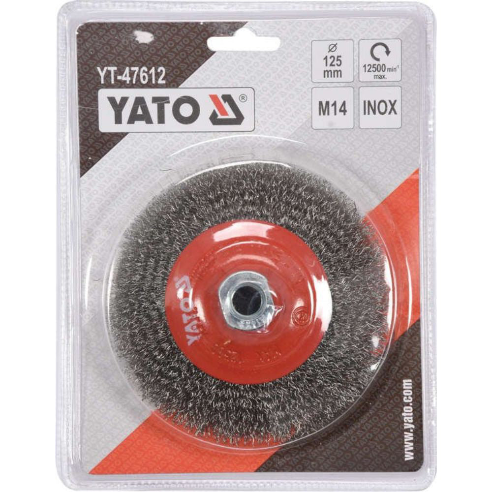 Дисковидна телена четка за ъглошлайф YATO, INOX, Ф 125 мм EURO YT 47612