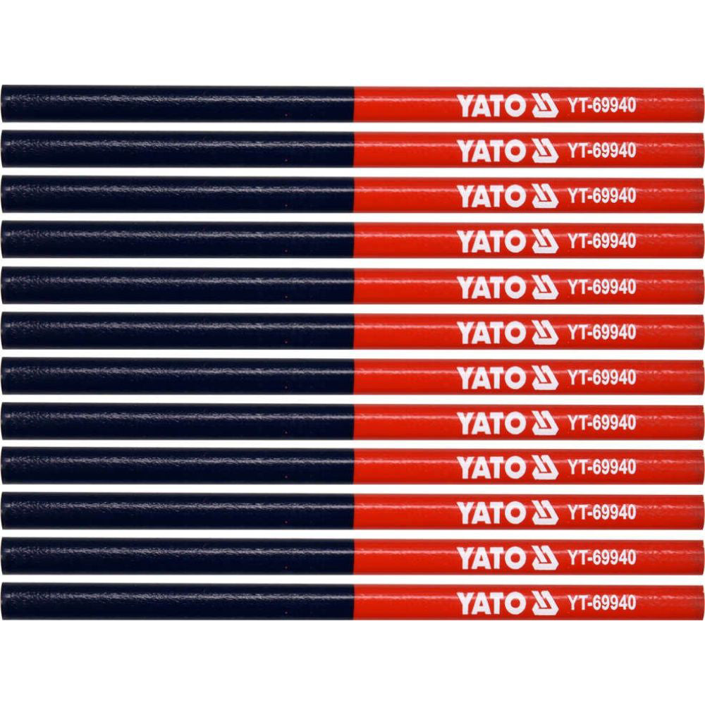 Комплект технически моливи YATO, червен / син, 12 броя