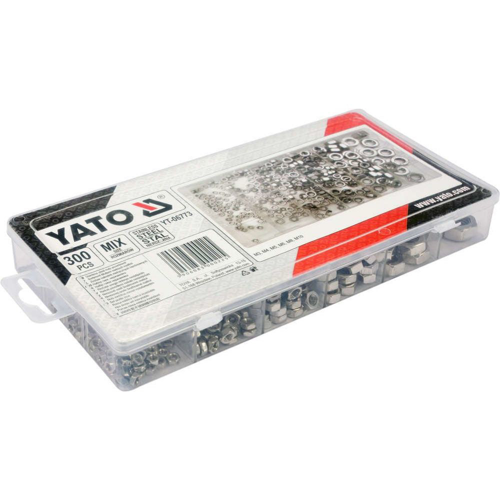 Комплект гайки с метрична резба YATO, М3-М10, 300 броя