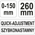 Клещи чираци с рамо YATO, 0-150 мм