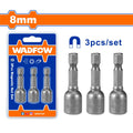 Комплект магнитни вложки WADFOW, 1/4", SW 8 x 48 мм, 3 броя