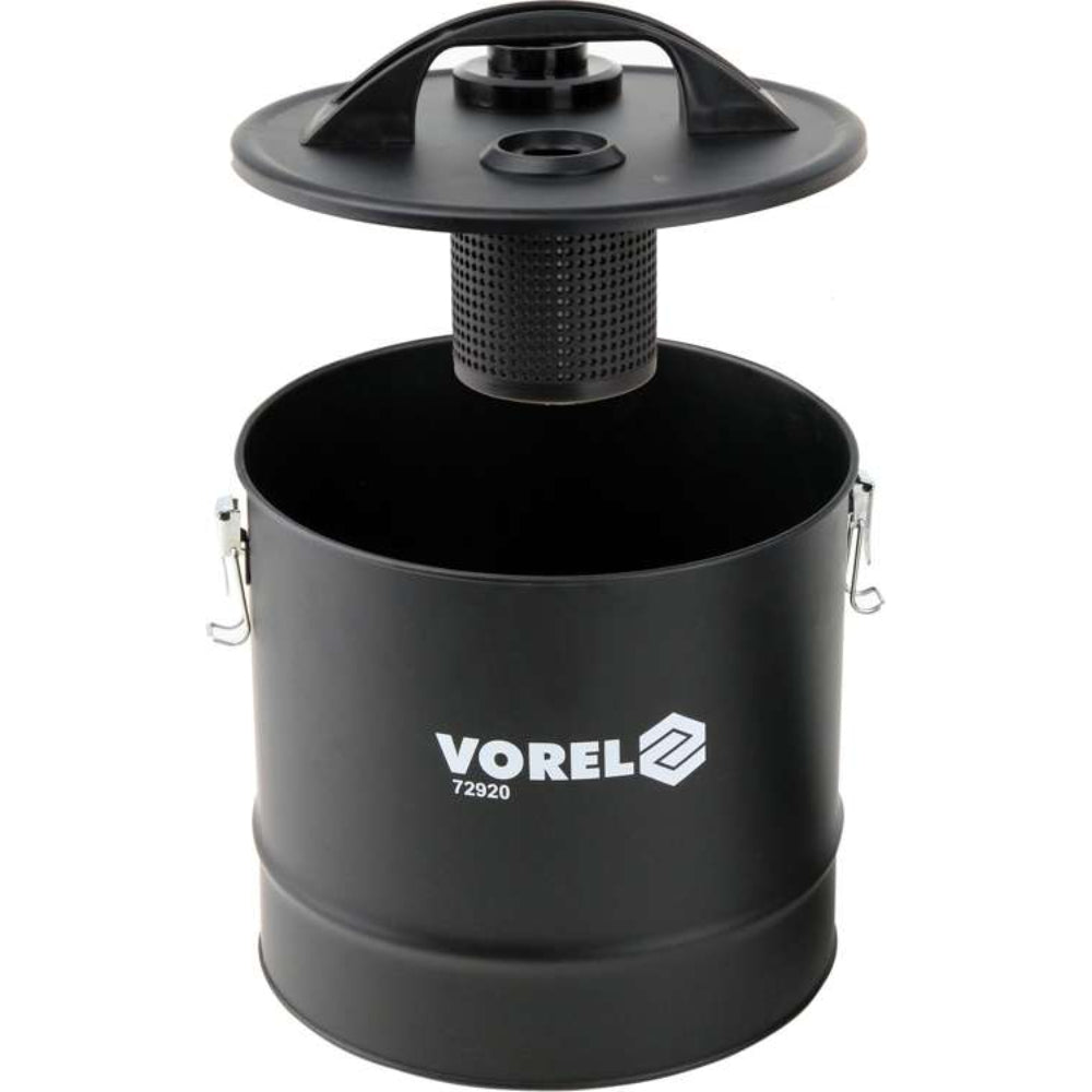 Метален контейнер за пепел с филтър за прахосмукачка VOREL, 18 L