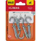 Дюбел за гипсокартон с C-кука, WKRET, Ø9x32 / M4x38 mm, блистер, 4 броя