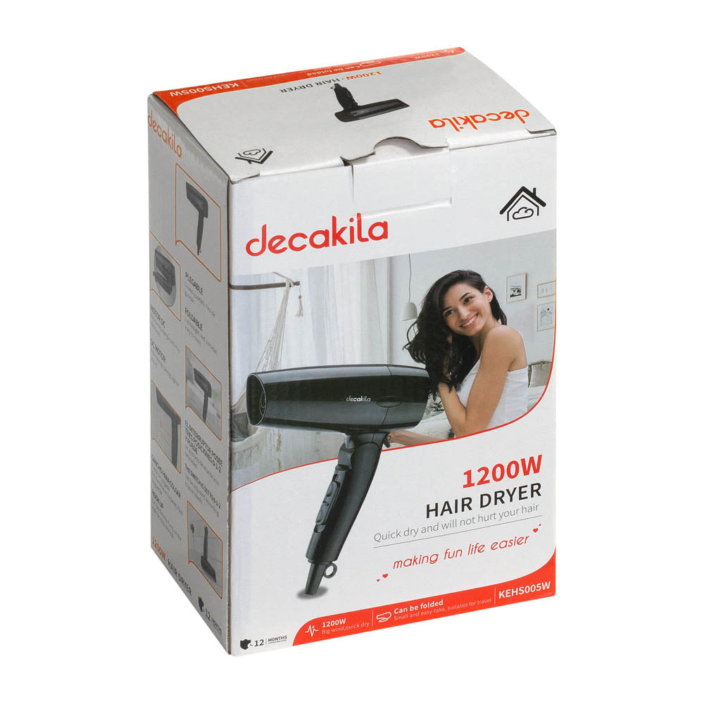 Сешоар за коса DECAKILA, черен, 1200 W