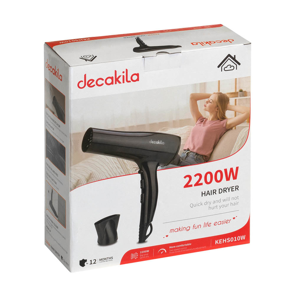 Сешоар за коса DECAKILA, черен, 2200 W