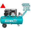 Бутален компресор TOTAL INDUSTRIAL, 100 L, 2200 W