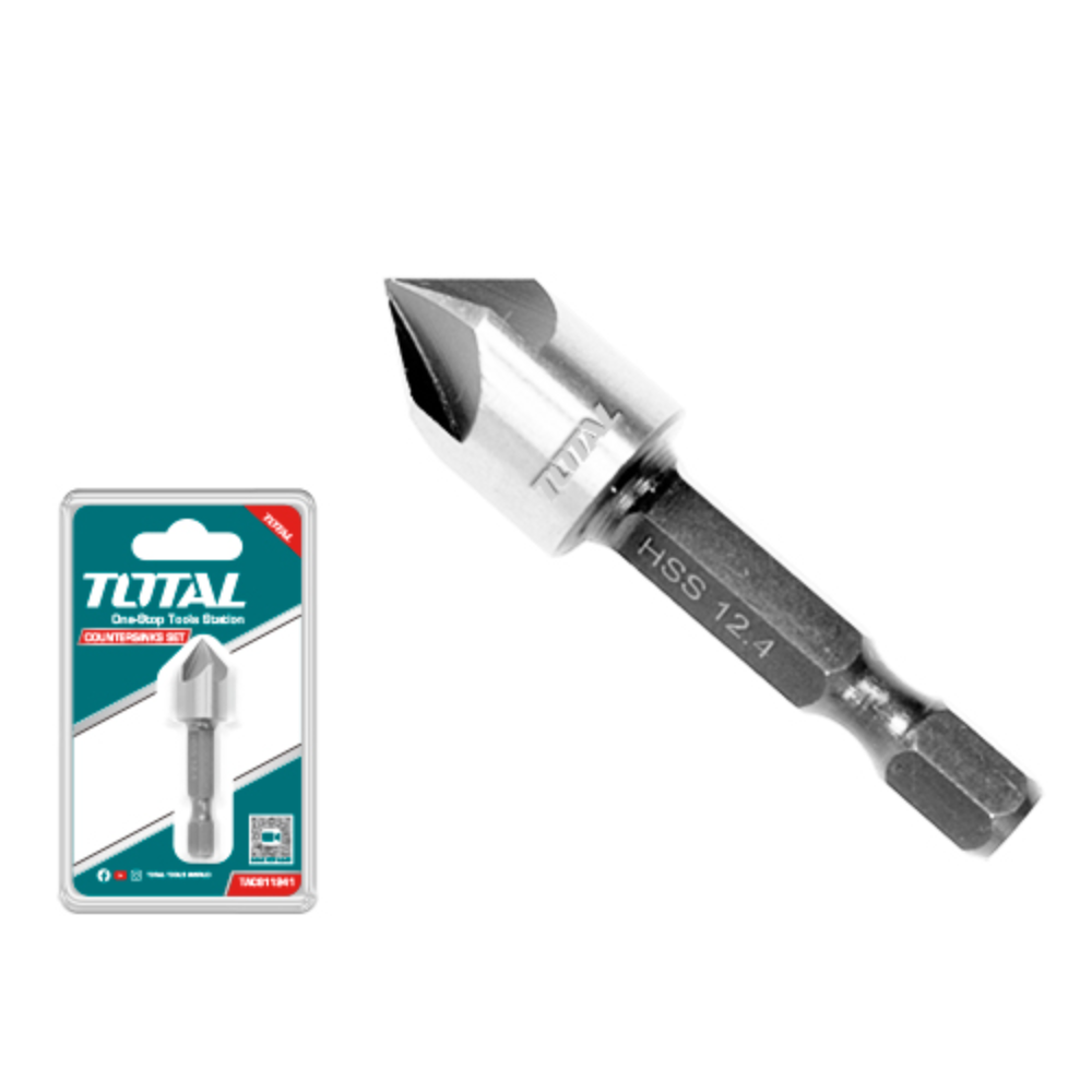 Зенкер TOTAL, HSS, 1/4", Ø 12.4 mm