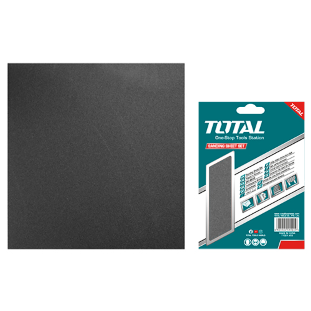 Водна шкурка на лист TOTAL, 10 броя, 230 x 280 mm, P120