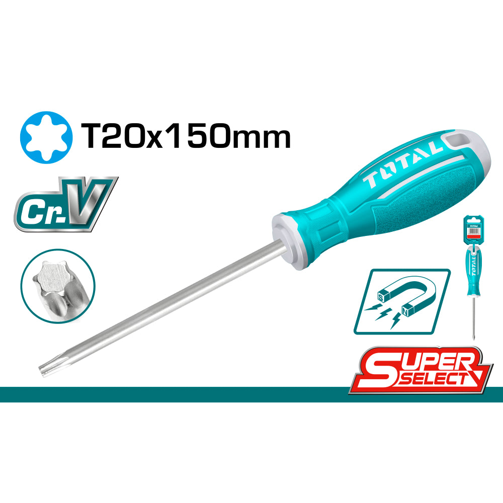 Отвертка намагнетизирана TOTAL, CrV, TX20 x 150 мм