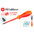 Отвертка, намагнетизирана TOTAL INDUSTRIAL, VDE 1000 V, PZ 1 x 80