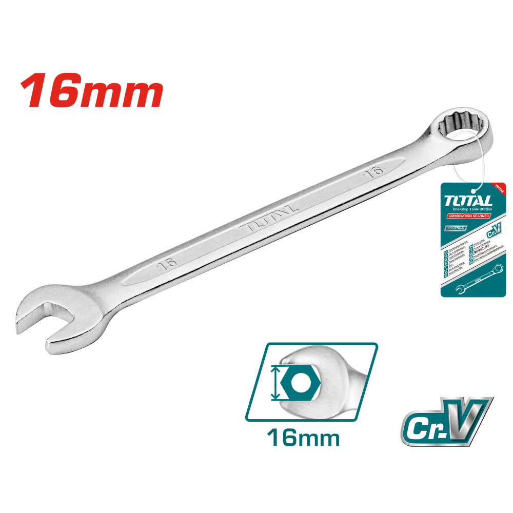 Ключ звездогаечен TOTAL Industrial, CrV, SW 16 x 201 мм
