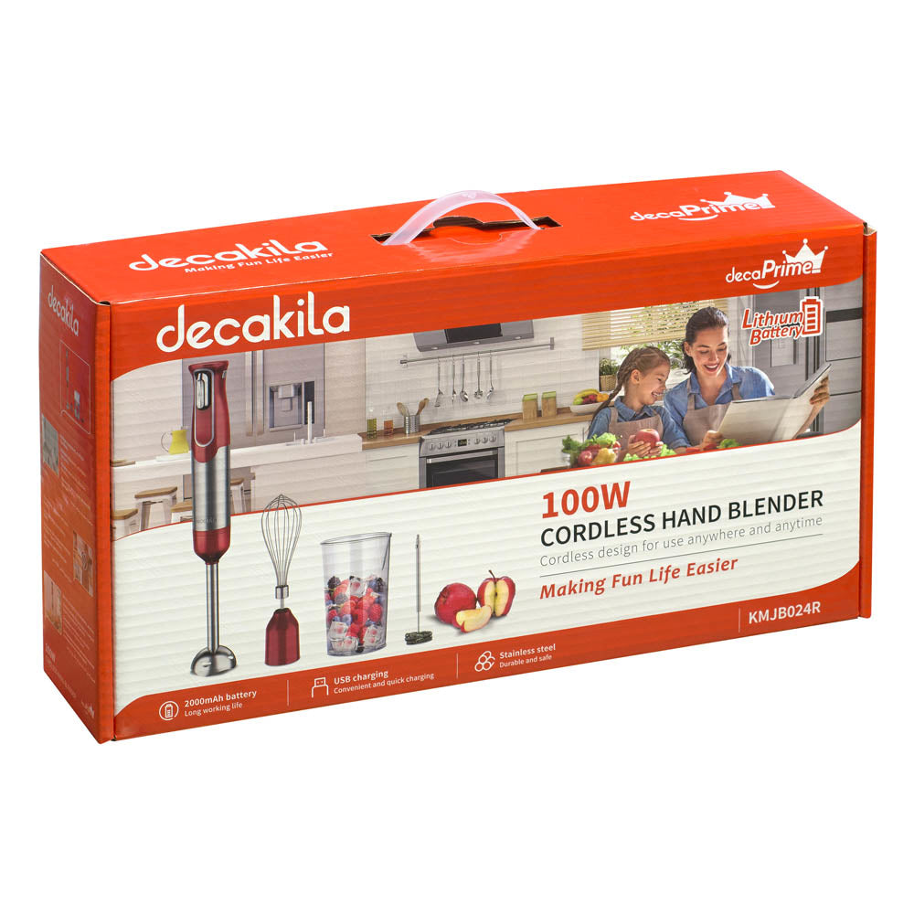 Акумулаторен пасатор DECAKILA, 4в1, 100 W, червен