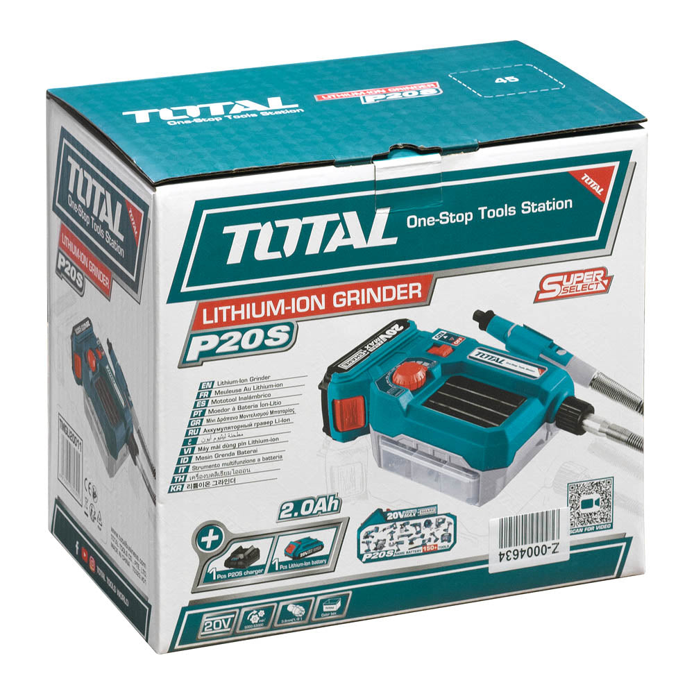 Акумулаторен мултишлайф TOTAL, 20 V / 2 Ah, 40 аксесоара