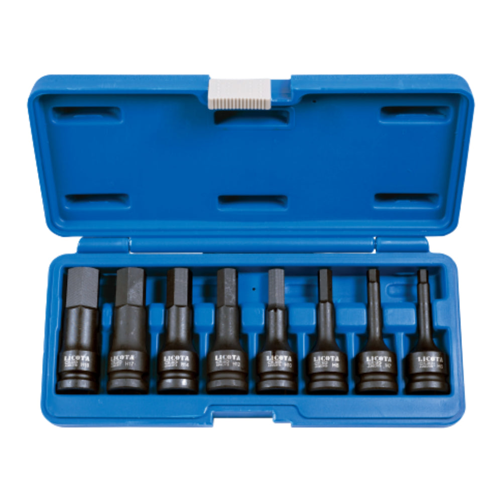 Комплект ударни бит вложки LICOTA, 1/2", XZN многостен, 8 части