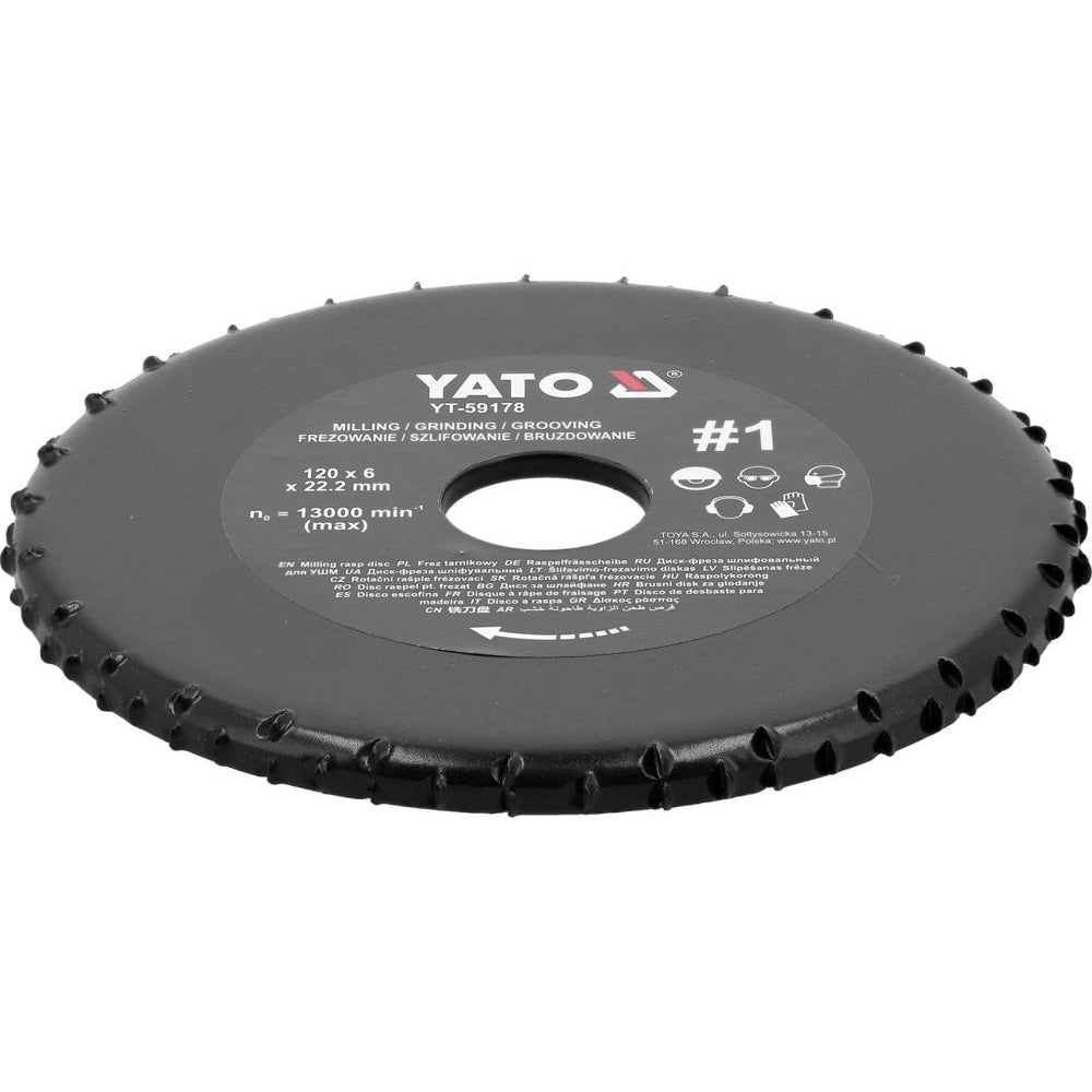 Диск за ъглошлайф, рашпила, YATO, #1, Ø 120 x 6 x 22.2 mm