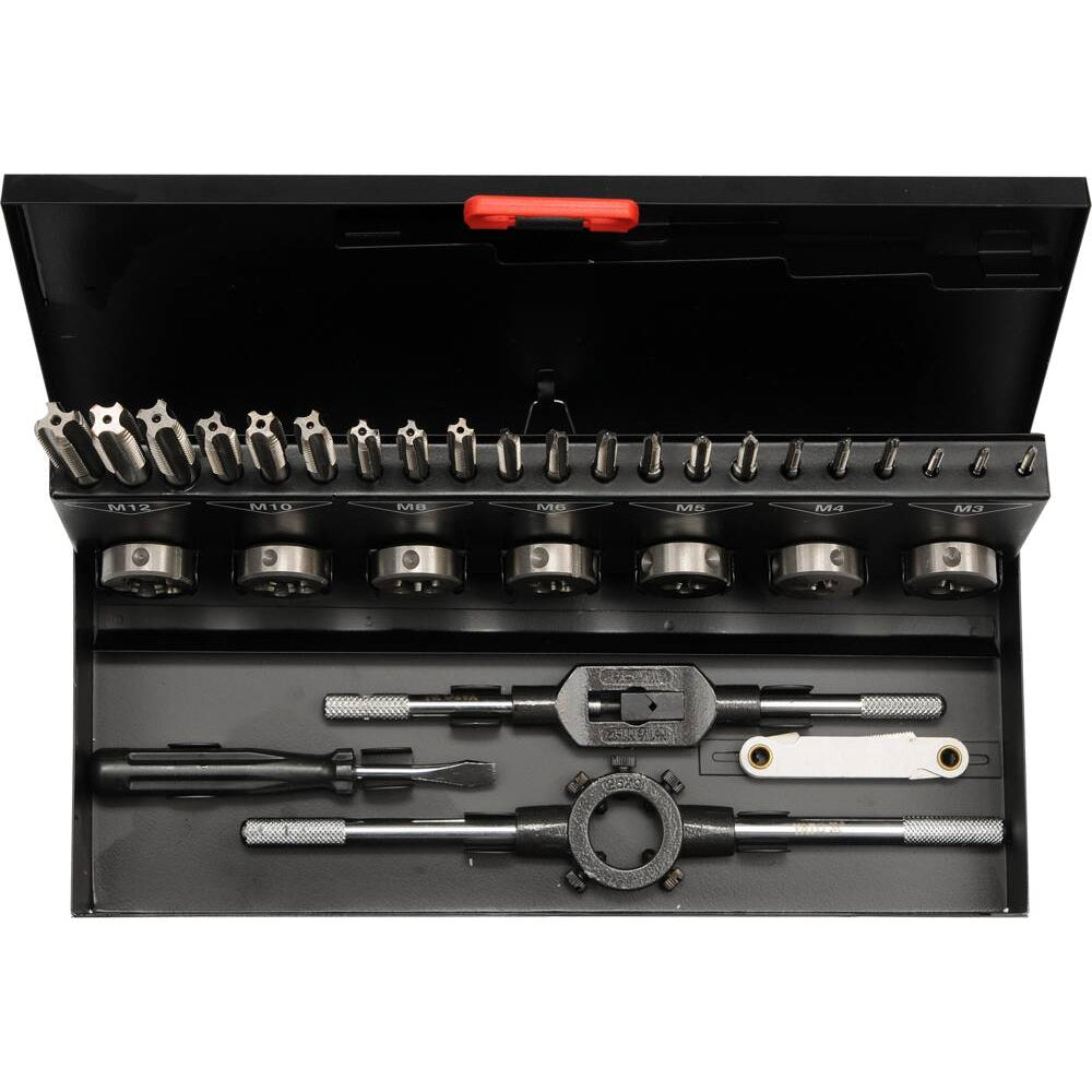 Комплект за резби YATO, HSS, M3 - M12, 32 части
