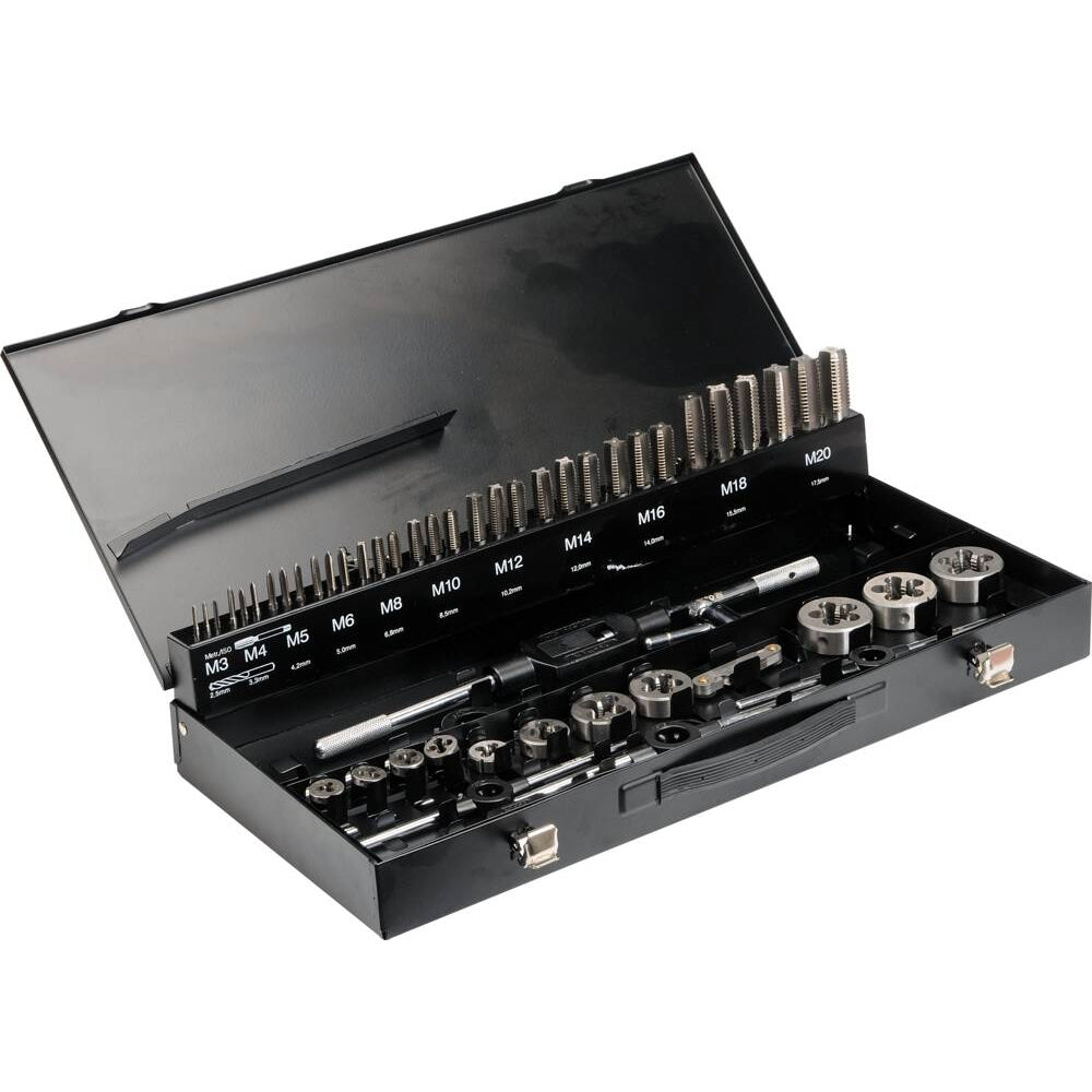 Комплект за резби YATO, HSS, M3 - M20, 56 части